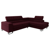 ECKSOFA Laris Premium, Seite: Rechts - Bordeaux/Schwarz, Holz/Textil (271/203cm) - MIRJAN24