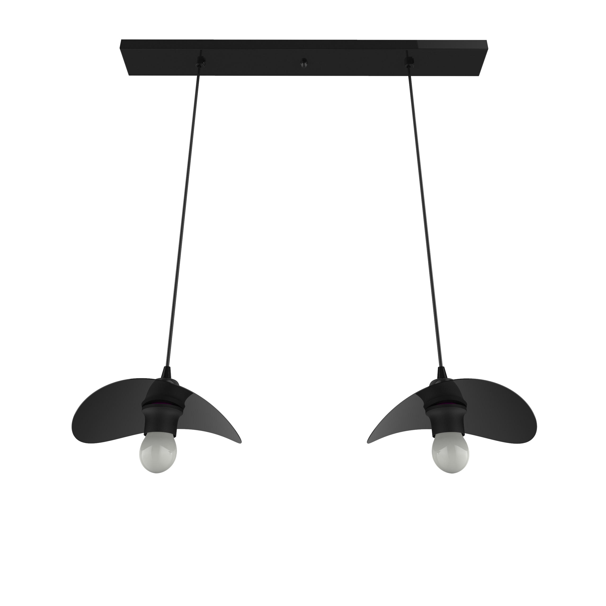 Lumicom Hängeleuchte Schwarz Hochglanz 30x120x25 cm
