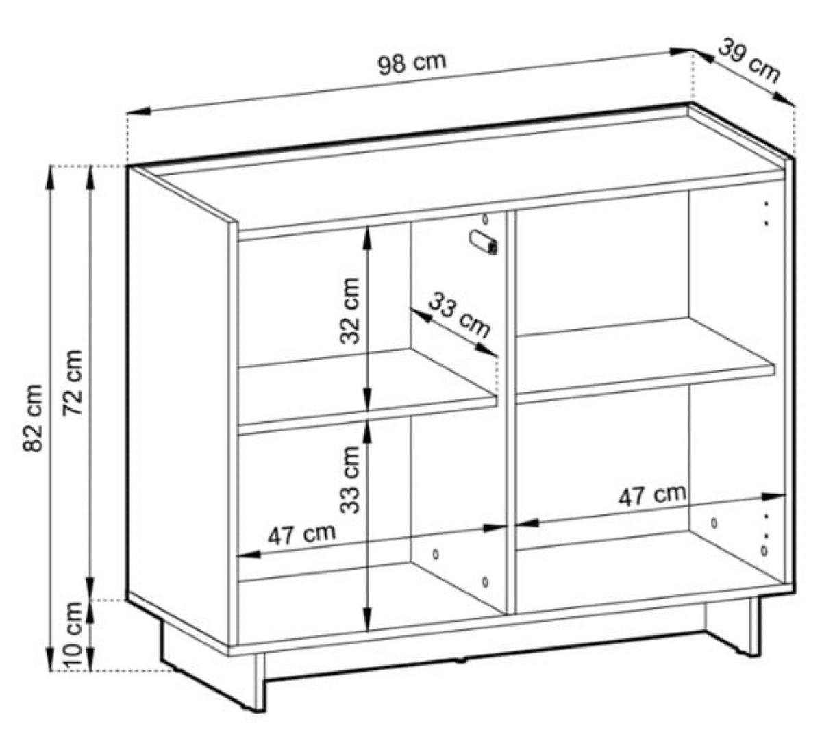 SIDEBOARD Eiche K98 - Eichefarben, Holzwerkstoff (98/82/39cm) - Sepro Meble
