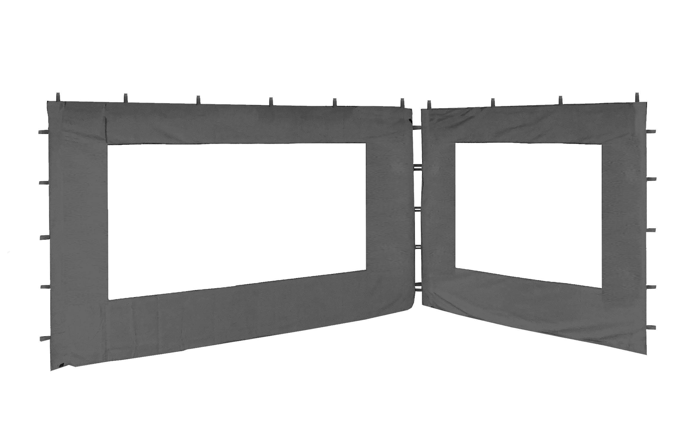 2 Seitenteile mit Fenster für Pavillon Nizza 3x4m Grau - Grau, Kunststoff/Textil (250/190/350cm) - QUICK STAR