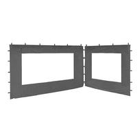 2 Seitenteile mit Fenster für Pavillon Nizza 3x4m Grau - Grau, Kunststoff/Textil (250/190/350cm) - QUICK STAR
