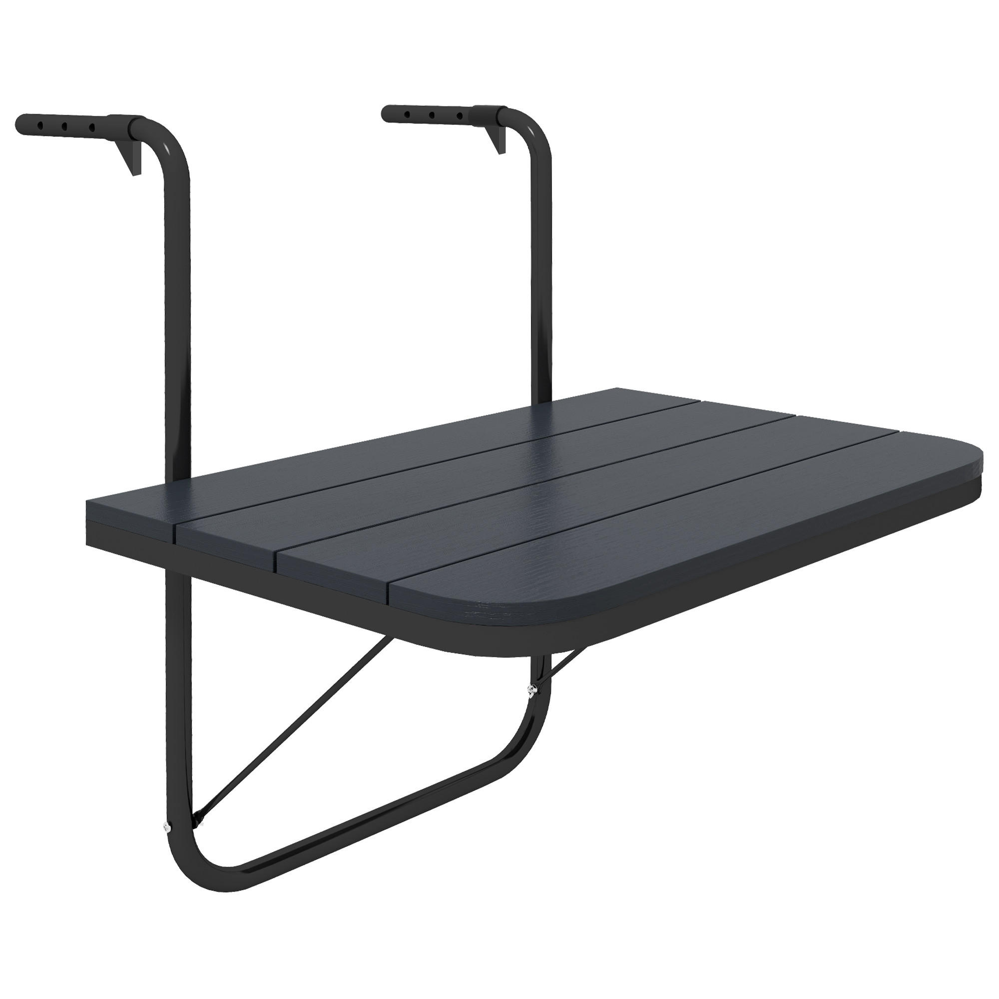 BALKONHÄNGETISCH, Schwarz, Alu - Schwarz, Metall (60/40/64cm) - Outsunny