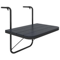 BALKONHÄNGETISCH, Schwarz, Alu - Schwarz, Metall (60/40/64cm) - Outsunny