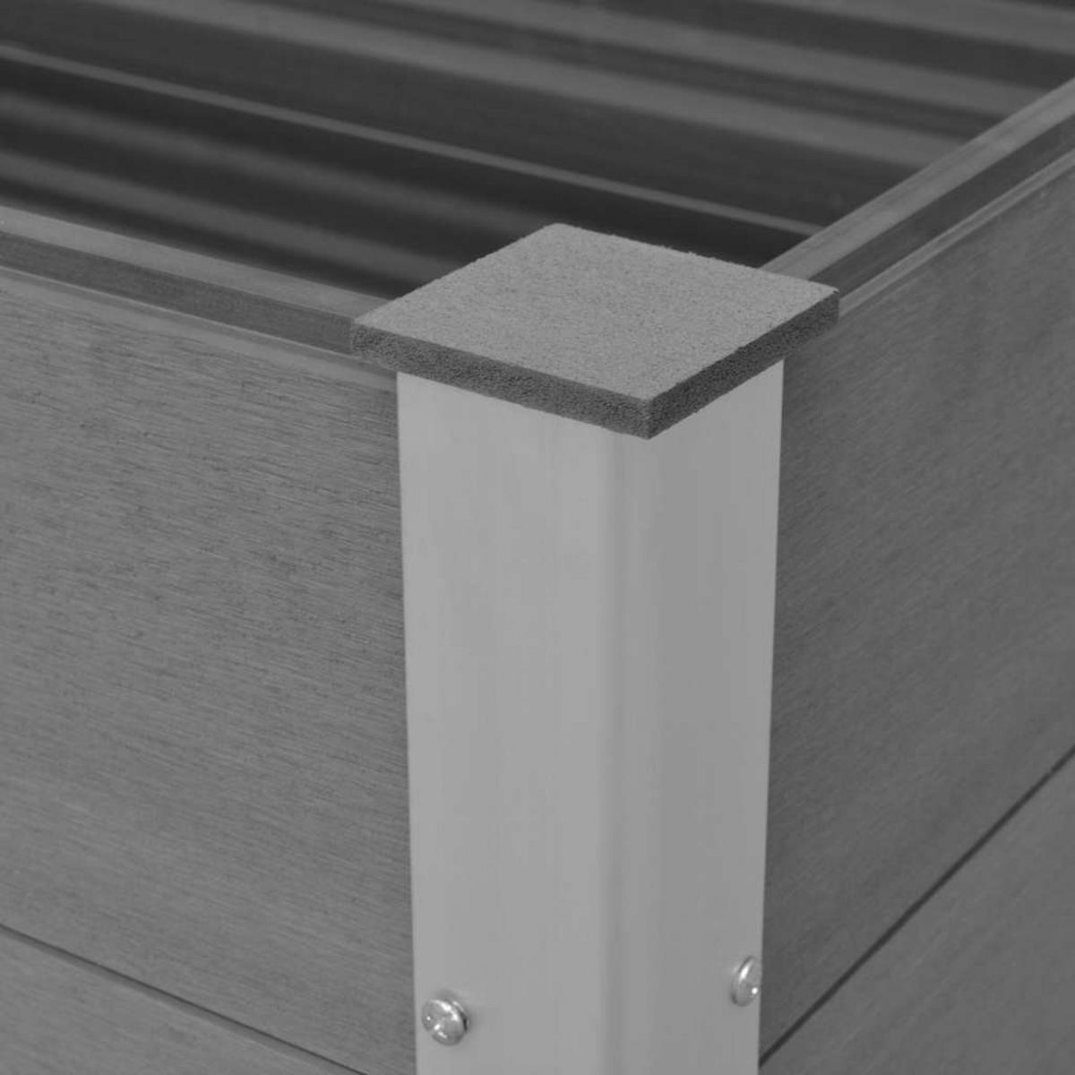HOCHBEET 100/100/54 cm, aus WPC und Stahl, Grau - Grau, Holz (100/54/100cm) - vidaXL