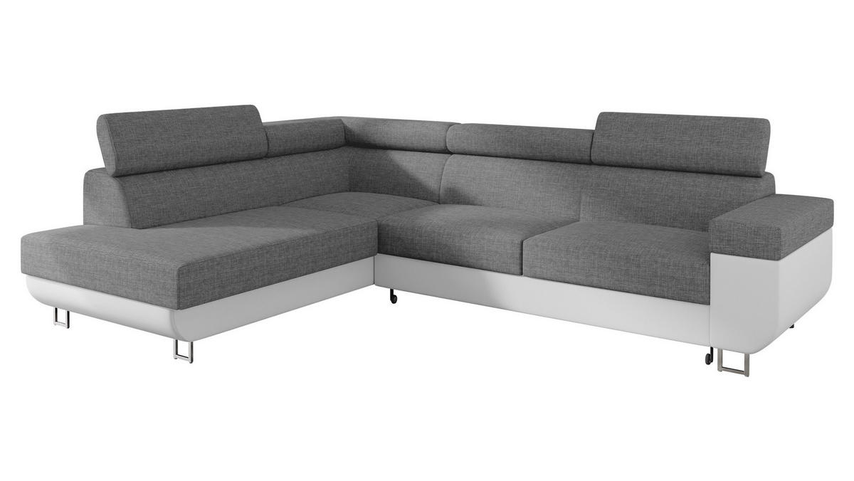 ECKSOFA Fonti, Seite: Links - Weiß, Holz/Textil (253/188cm) - MIRJAN24