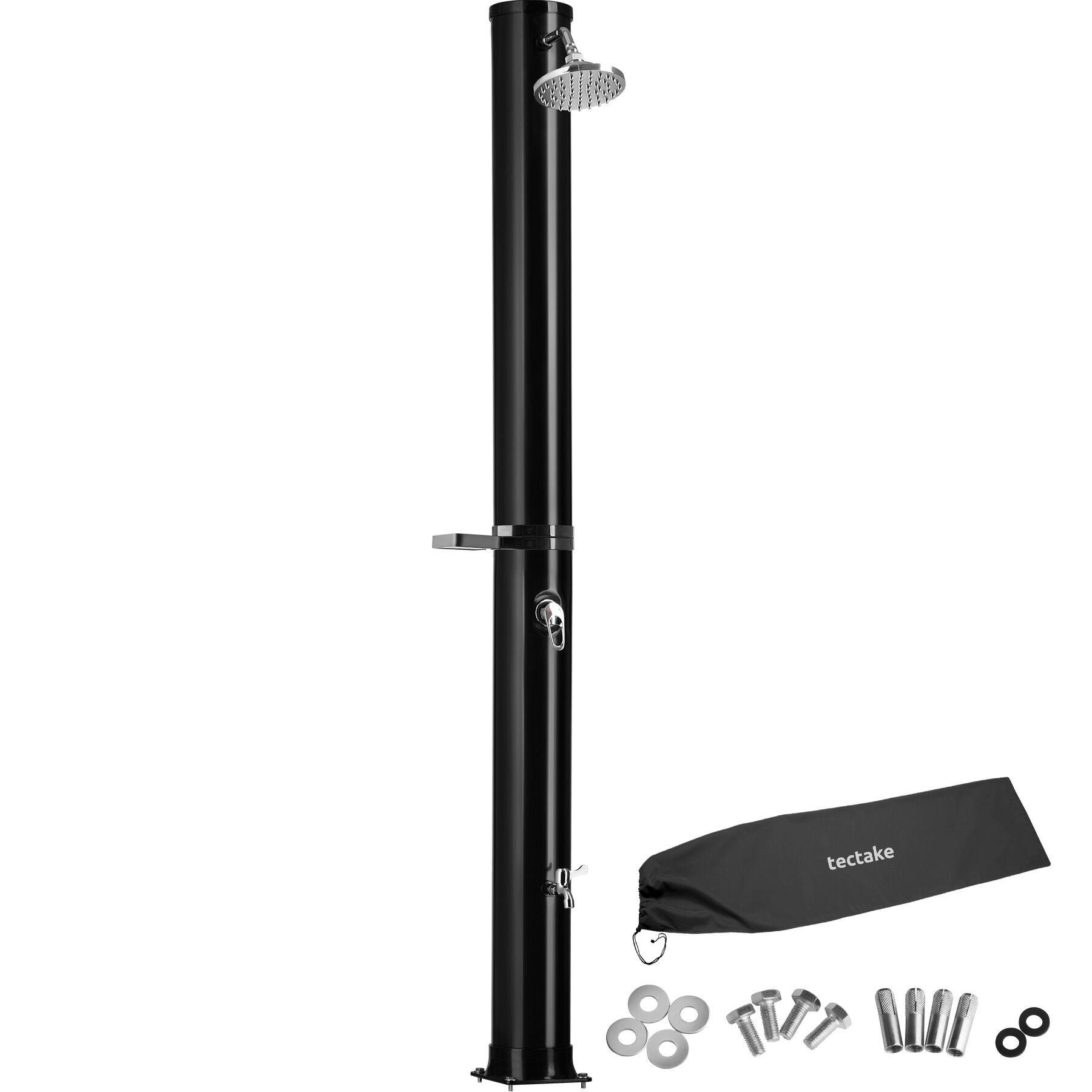 SOLARDUSCHE Orinoco, extra Wasserhahn, inklusive Schutzhülle, schwarz - Schwarz, Kunststoff (19.5/222/47cm) - tectake