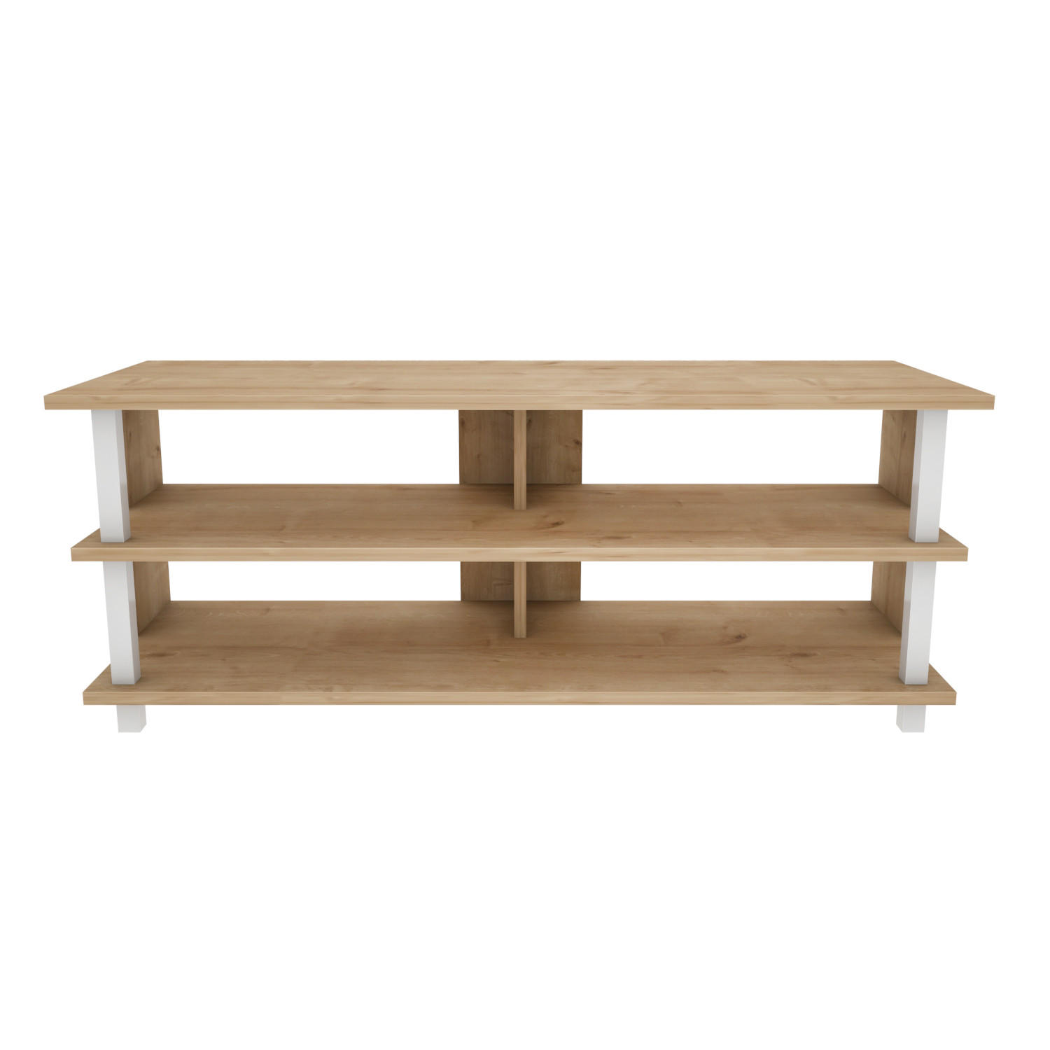TV Board Pueblo Eiche Weiß - Eichefarben/Weiß, Holzwerkstoff (120/47/45cm) - Decorotika