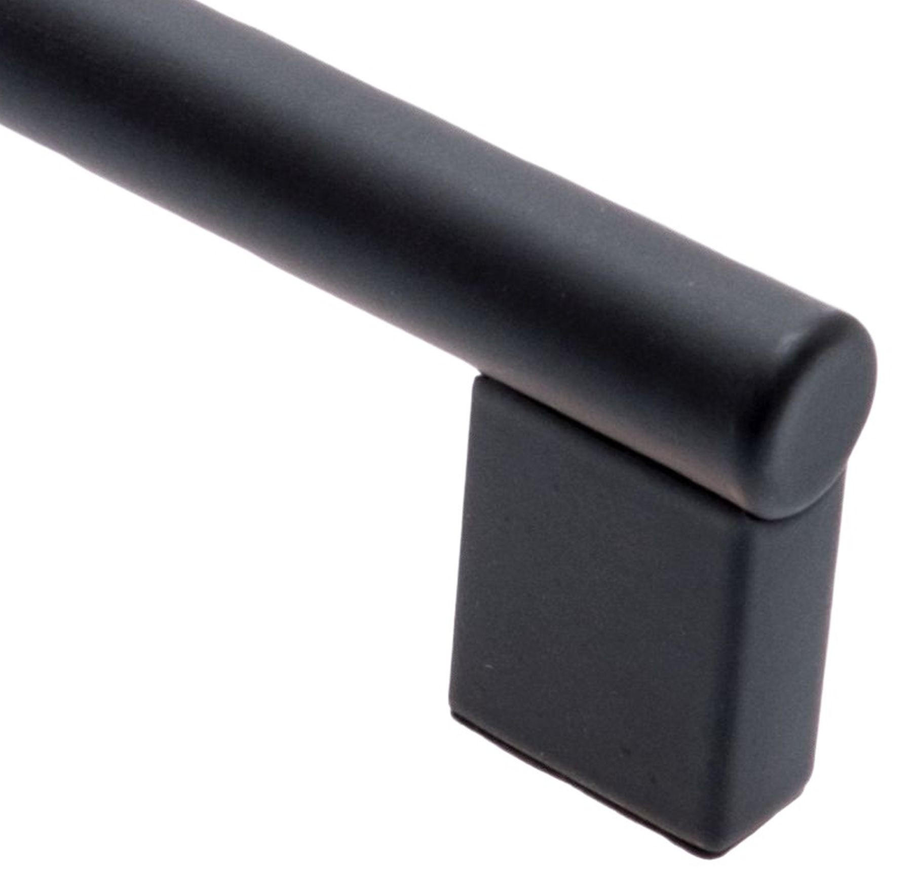 MÖBELGRIFF BA 128mm, Küchengriff schwarz matt, Griffstange Ø 12mm - Schwarz, Metall (1.2/3.4/15cm)
