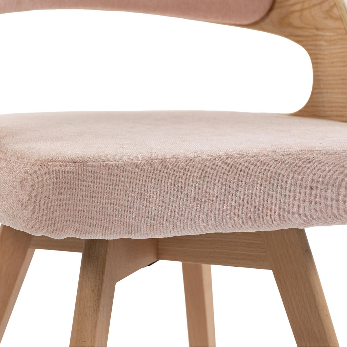 ARMLEHNSTUHL-SET DE-36276 2 Stück mit 360°-Drehung Rosa - Pink, Holz (44/72/41cm) - ComfortXL