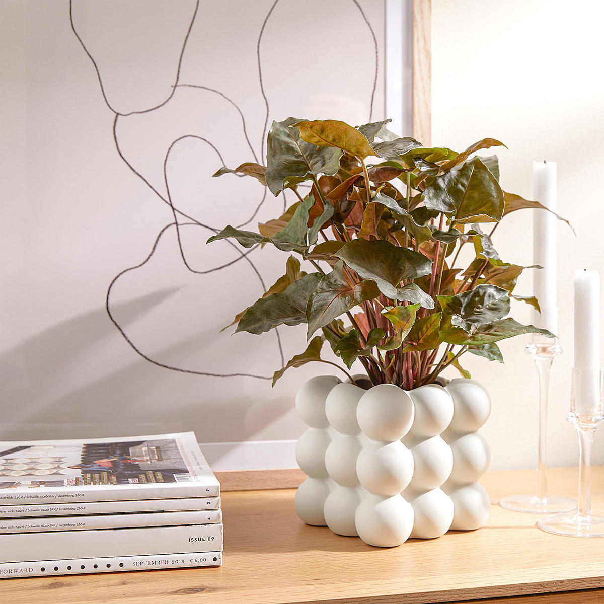 BLUMENTOPF Bubble - Weiß, Keramik (12cm) - Butlers