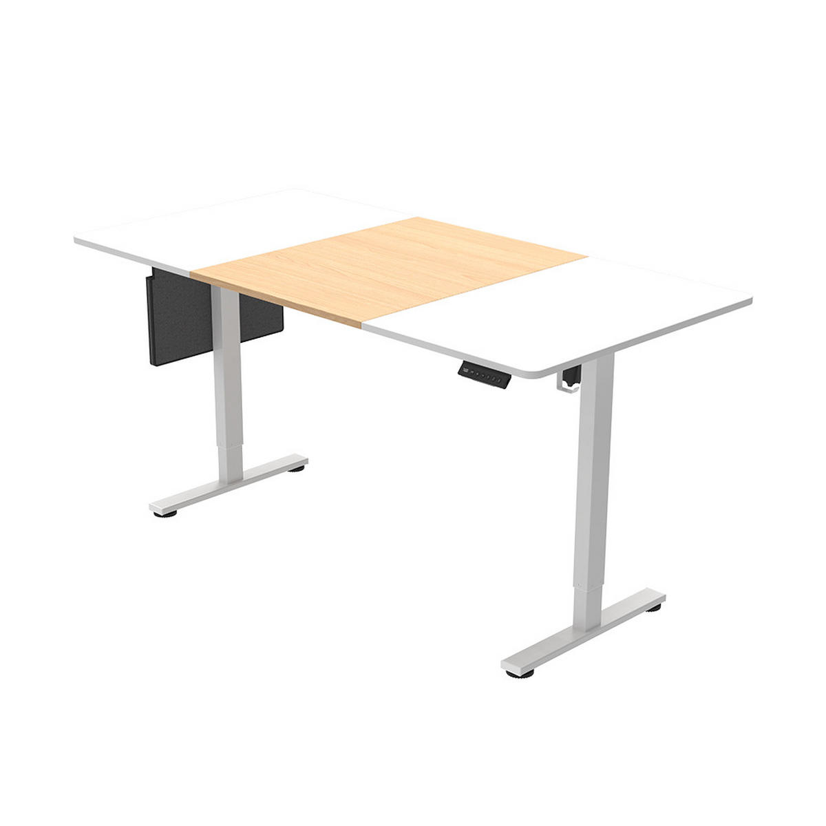 HÖHENVERSTELLBARER SCHREIBTISCH ELMO - Weiß/Holz, 120 x 60 cm / mit PC-Halterung - Weiß, Holz/Metall (60/120/2.5cm) - Home Deluxe
