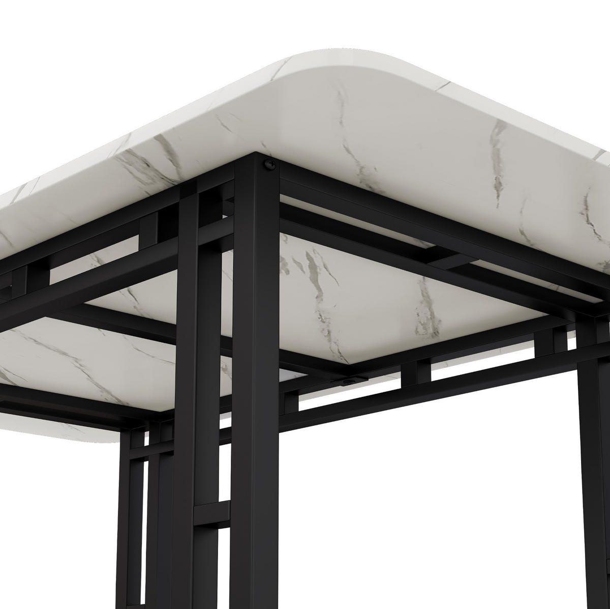 ESSTISCH 140 cm Schwarz/Weiß aus MDF mit Metallbeinen - Weiß, Holzwerkstoff (140/80/74cm) - OKMYHOME