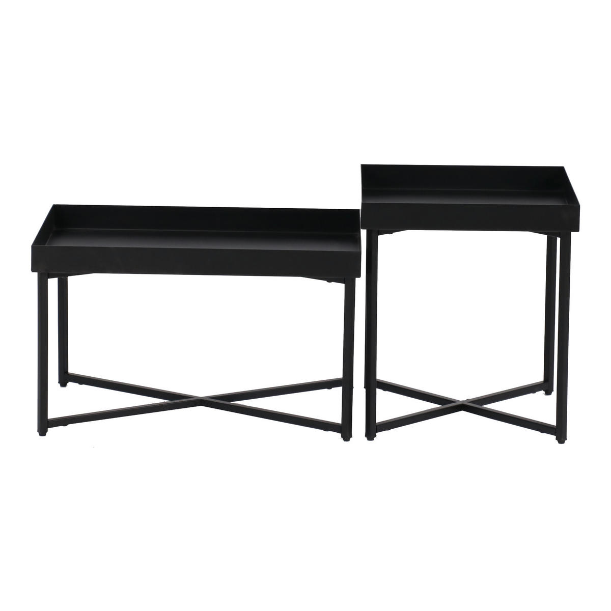 COUCHTISCH Heinola SET 2-teilig 40/40/44 - Schwarz, Metall (40/40/44cm) - [en.casa]
