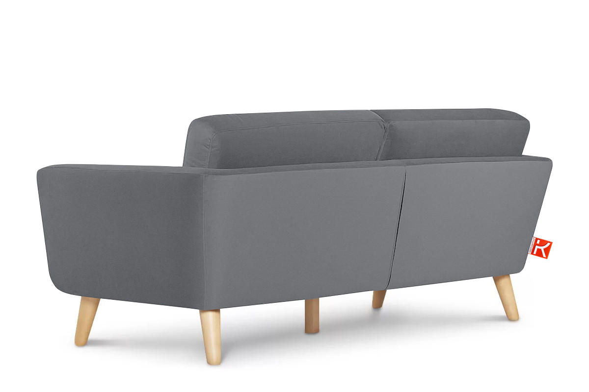 3-SITZER-SOFA TAGIO mit Armlehnen, Grau - Braun/Grau, Buchenholz/Textil (88/80/190cm) - KONSIMO®