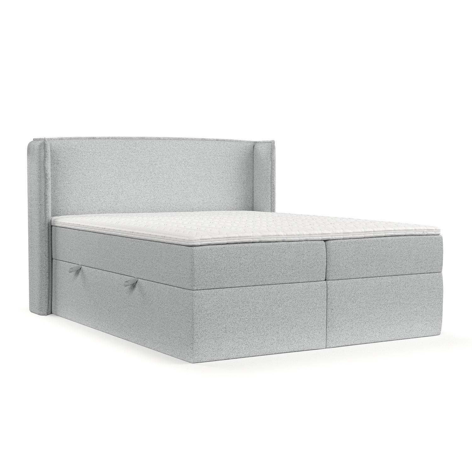 BOXBETT Viva 180/200 cm Hellgrau im Riva Stoff - Hellgrau/Schwarz, Holz/Holzwerkstoff (180/200cm) - AltaBeds