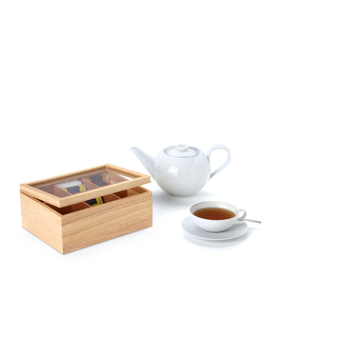 TEEBEUTELBOX, Gummibaumholz, 23 x 17.5 x 10 cm - Braun, Holz (17.5/10/23cm) - Continenta