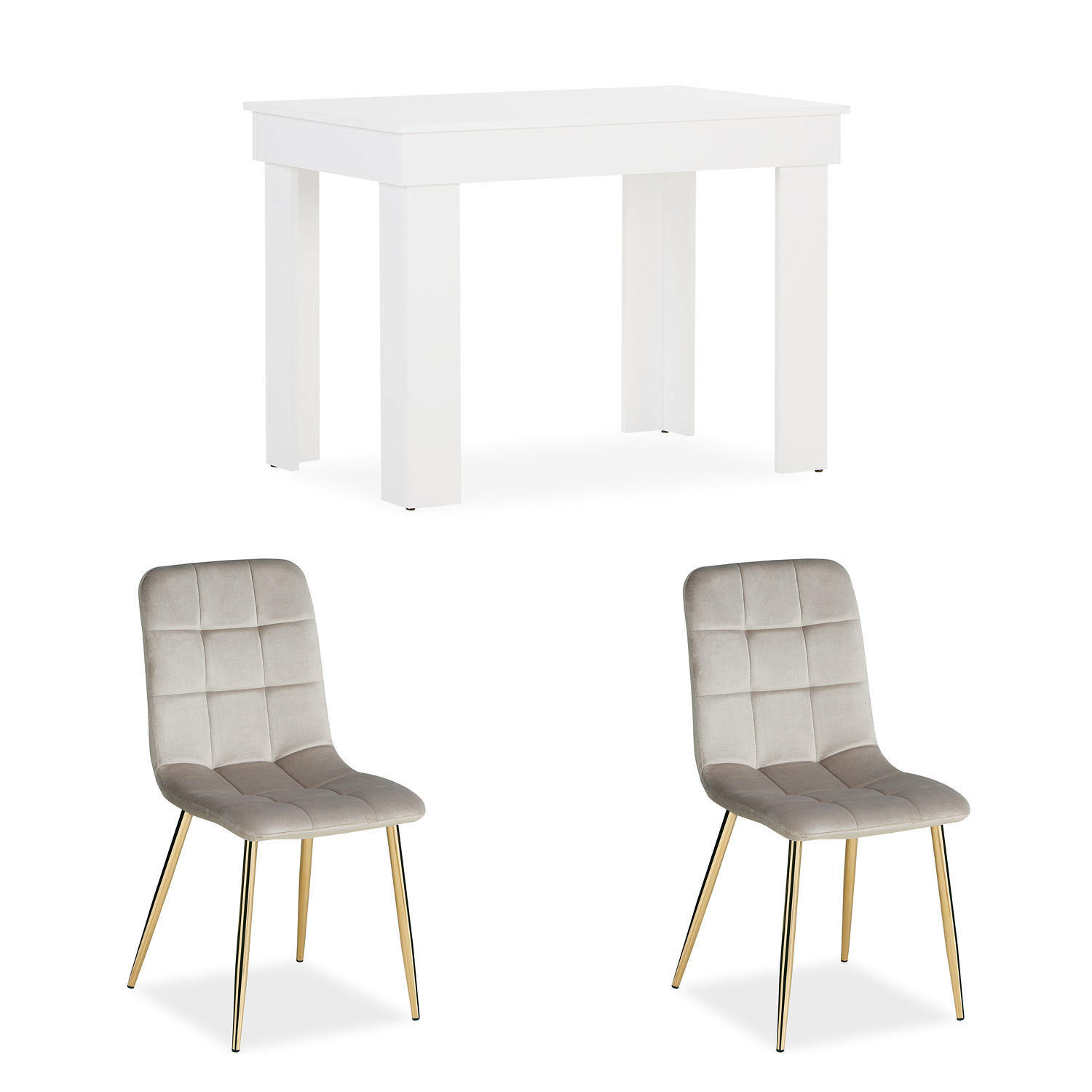 Homestyle4u Tischgruppe Beige 60x88x90 cm