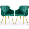 POLSTERSTUHL 2er Set, Metallbeine Grün, Gold 54/82/58 - Grün, Textil (54/82/58cm) - RAUMHIRSCH FURNITURE