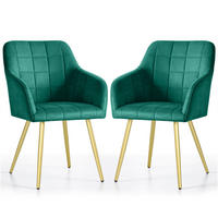 POLSTERSTUHL 2er Set, Metallbeine Grün, Gold 54/82/58 - Grün, Textil (54/82/58cm) - RAUMHIRSCH FURNITURE