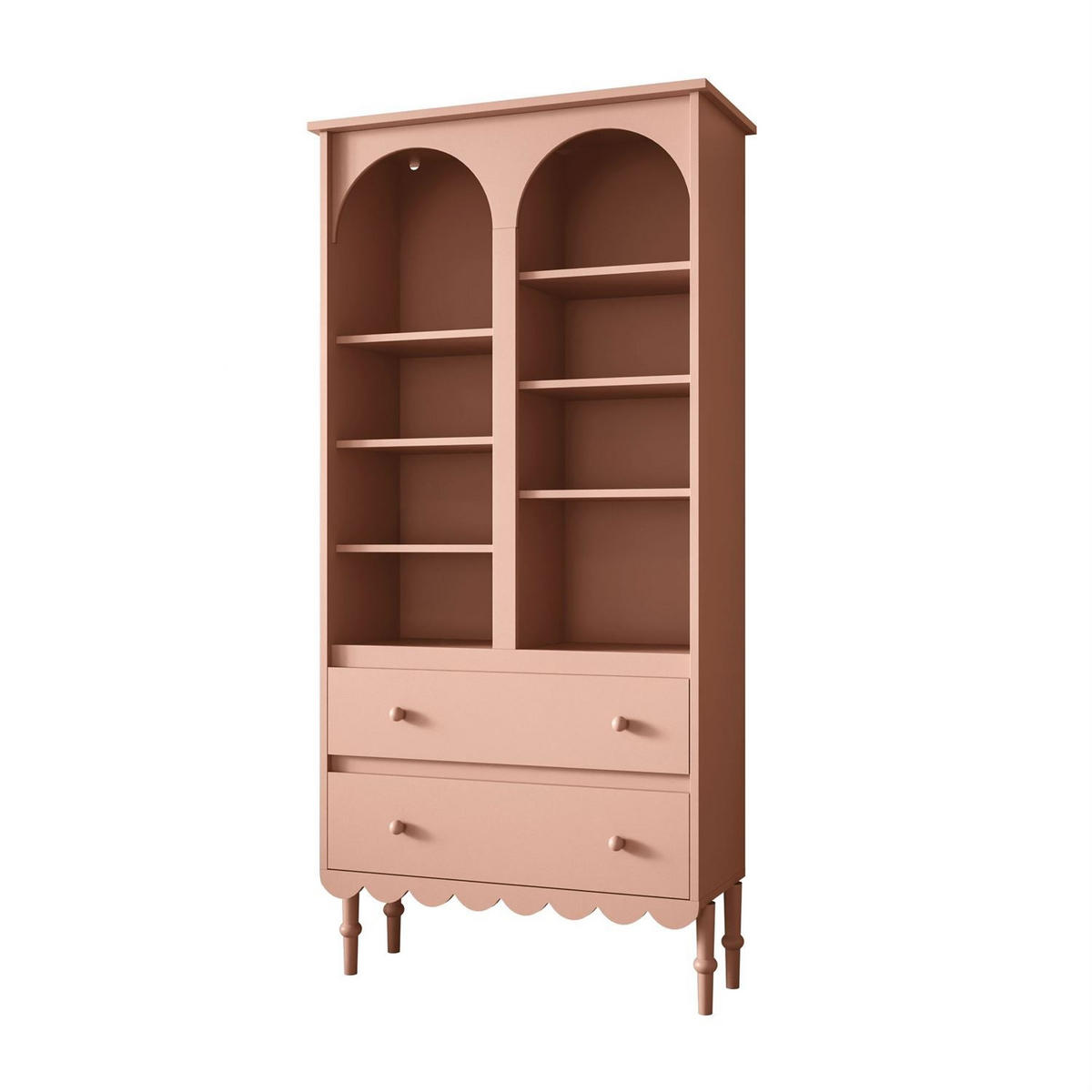 BABYREGAL BABUSHKA – Hohes Kinderregal, Natürlich Rosa - Rosa, Holzwerkstoff (84/183/37cm)