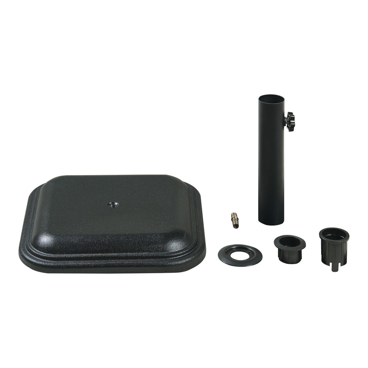 SONNENSCHIRMSTÄNDER Biccari - Schwarz, Stein (35/35cm) - casa.pro