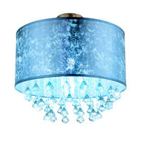 LED DECKENLEUCHTE Metall Gold Kristalloptik - Goldfarben, Textil (30/30/31cm) - Globo Lighting