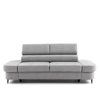 2-SITZER Sofa PRIAM 206 cm Velours Hellgrau - Hellgrau/Schwarz, Holz/Textil (206/95/102cm) - Muffo