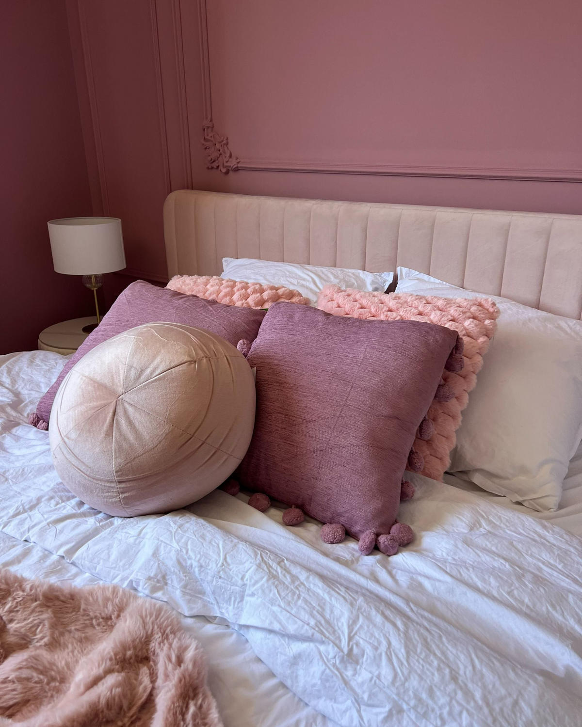 DEKOKISSEN Pastellrosa 30/30 cm Salvia - Pink, Textil (30/30cm) - Beliani