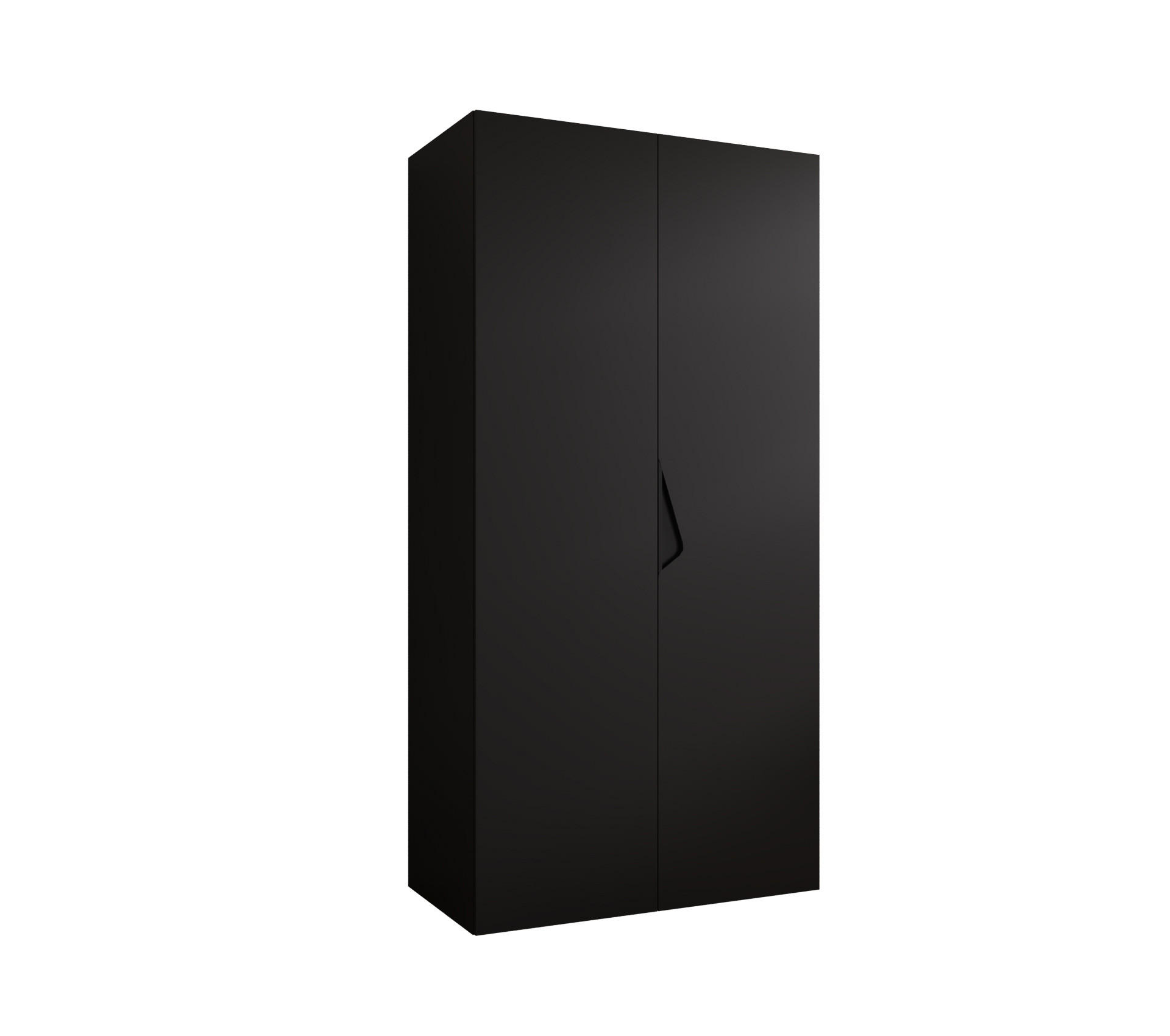 Abiks Möbel Drehtürenschrank Schwarz, Schwarz 100x202x52 cm