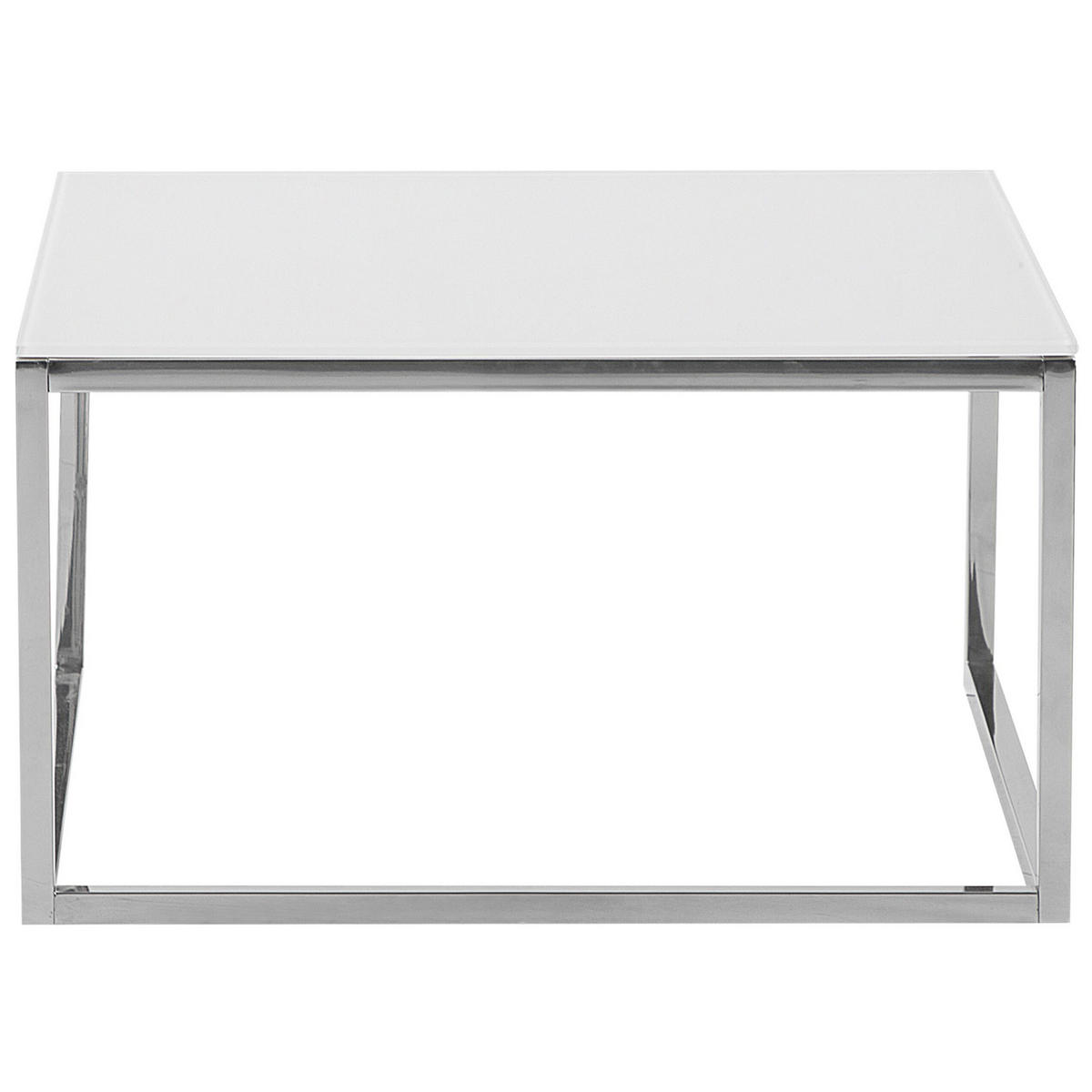 COUCHTISCH 2er-Set Quadratisch Weiß/Silber Brea - Weiß, Glas (60/60cm) - Beliani