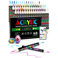ACRYLSTIFTE Set 48 Stifte 96 Farben Doppelspitze - Multicolor, Kunststoff (1/1/14cm)