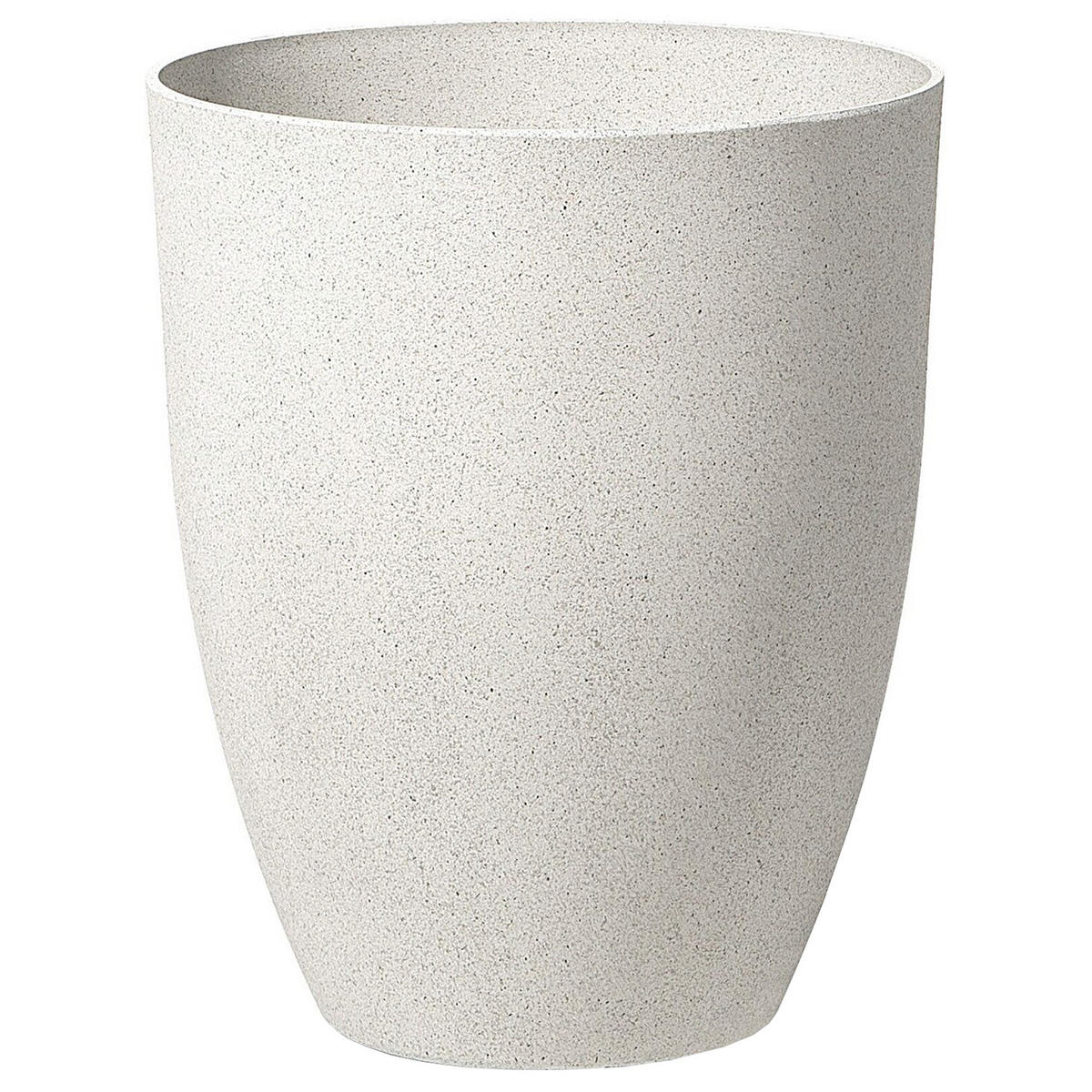 BLUMENTOPF 2er-Set cremeweiß rund 43/43/52 cm Croton - Weiß, Stein (52cm) - Beliani