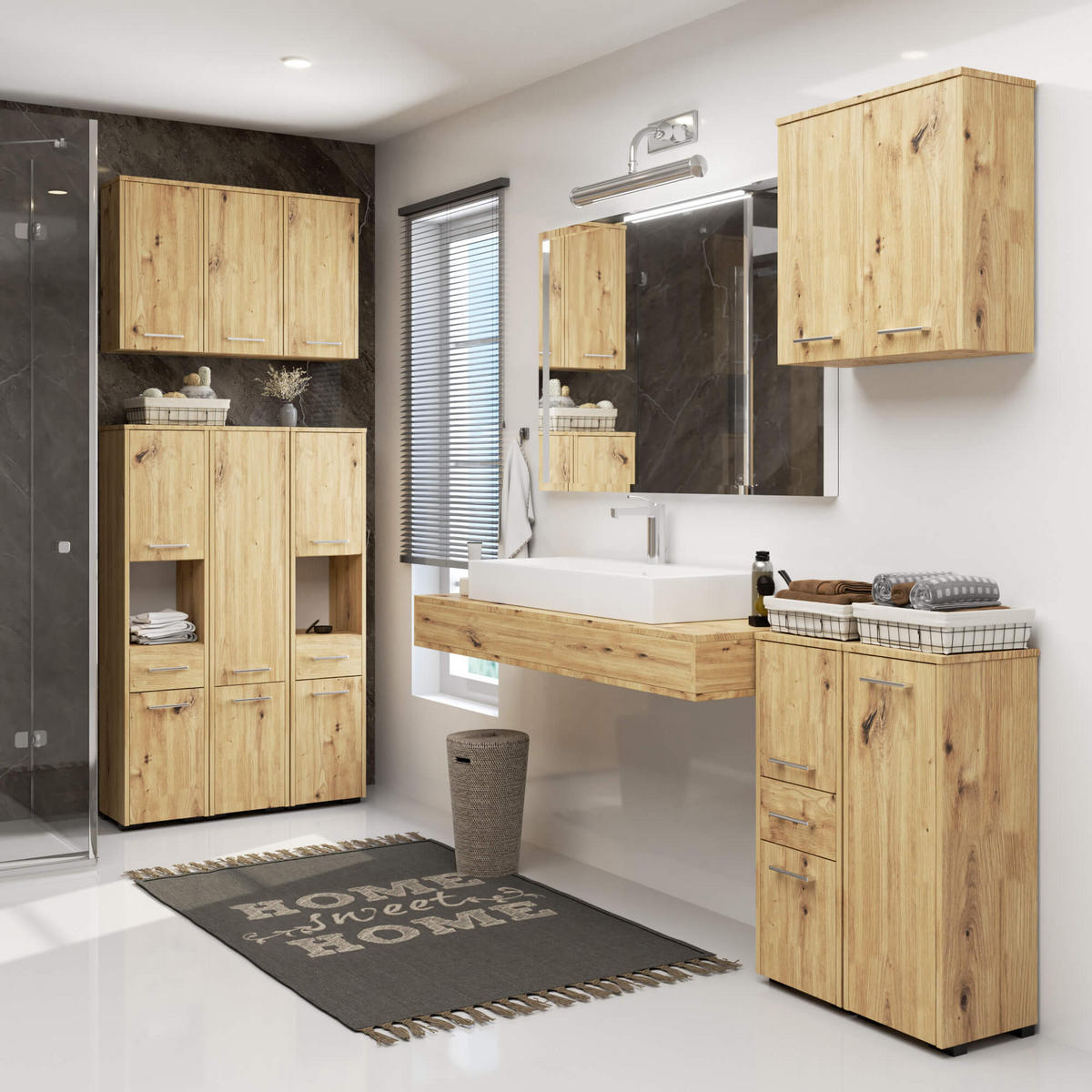 HOCHSCHRANK Eiche Artisan 180/32/28 - Eiche Artisan, Holzwerkstoff (32/180/28cm) - RAUMHIRSCH FURNITURE