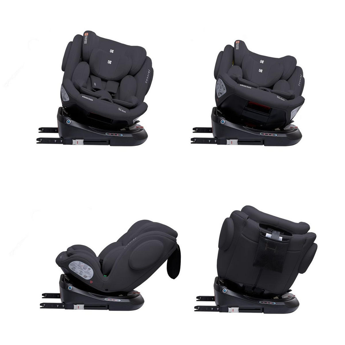 KINDERSITZ i-Felix i-Size grau (40-150cm) Isofix Top Tether 360 Grad Drehung - Grau, Kunststoff (48/59/48cm) - Kikka boo