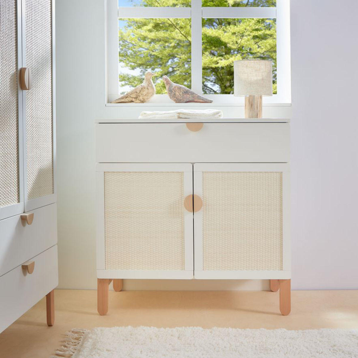 KINDERKOMMODE Laurie Weiß und Holz - Weiß, Holzwerkstoff (90/90/50cm) - Petits-meubles