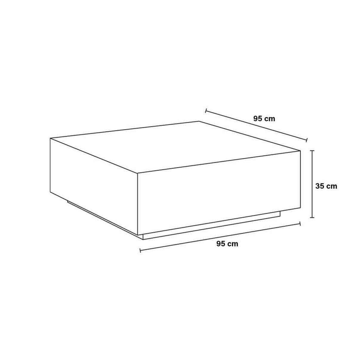 COUCHTISCH AMIRI XL - Sandstein, 95 x 35 x 95 cm - Beige, Holzwerkstoff/Textil (95/95/35cm) - Home Deluxe