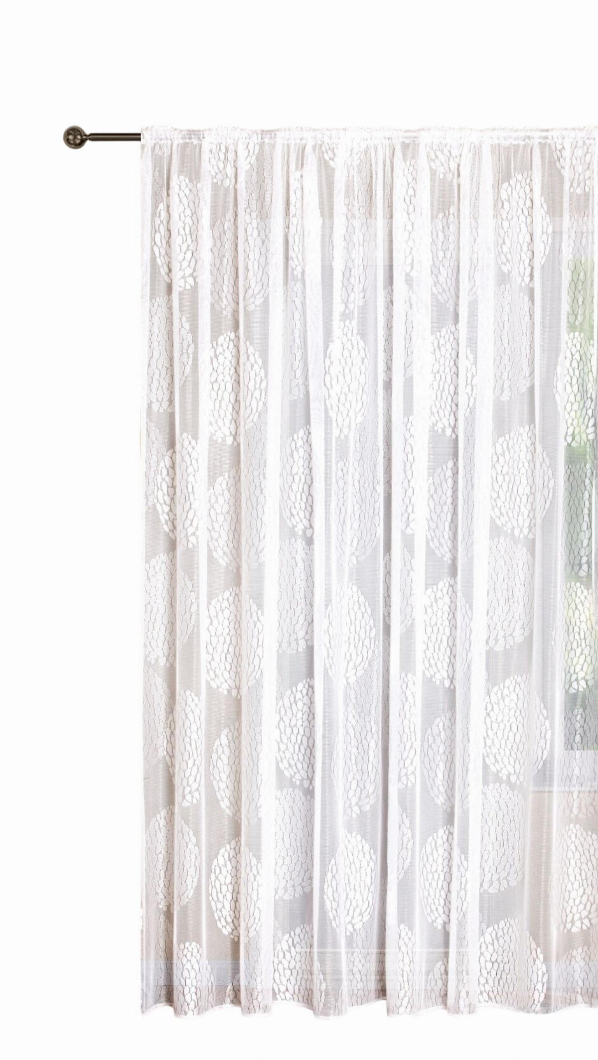 SCHLAUFENGARDINE KREISMUSTER HxB 225x300 cm - Weiß, Textil (300/225cm) - Gardinenbox