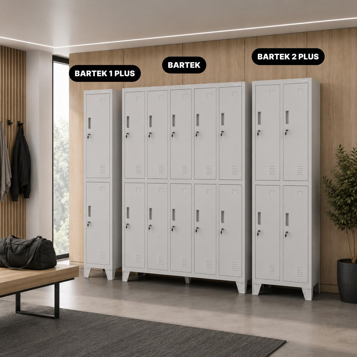 SCHLIESSFACHSCHRANK Bartek - Grau, Metall (136/172/45cm) - Jan Nowak