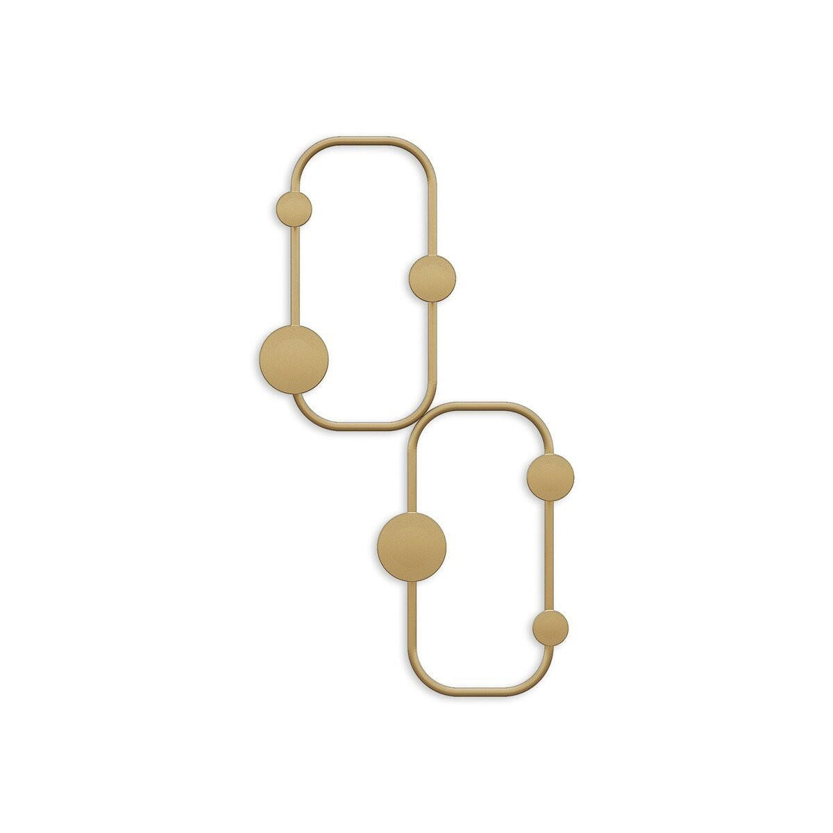 V&Auml;GGMONTERAD kl&auml;dh&auml;ngare i organisk design med 5 svarta metallkrokar, 48 cm h&ouml;g - NYCKELBUGA Guldf&auml;rgad 48/5/26 cm