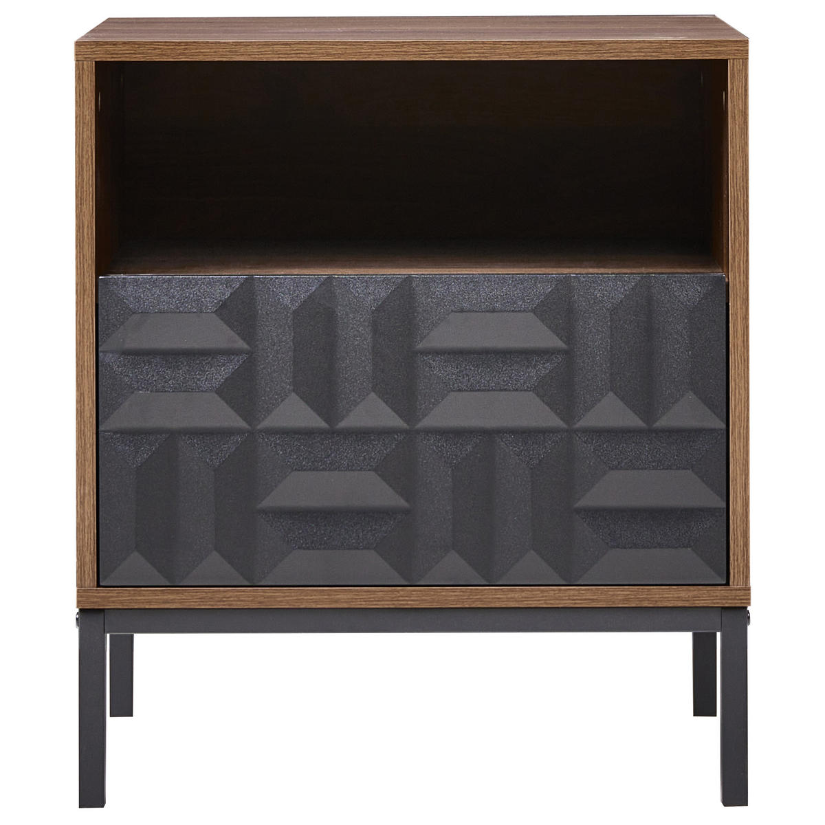NACHTTISCH mit 1 Schublade Dunkelbraun Caraquet - Dunkelbraun, Holzwerkstoff (40/50/60cm) - Beliani