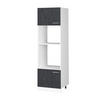 MIKROWELLENSCHRANK R-Line Schwarz Beton 60 cm ohne Arbeitsplatte - Schwarz/Weiß, Holzwerkstoff (60/206.8/57.2cm) - Vicco