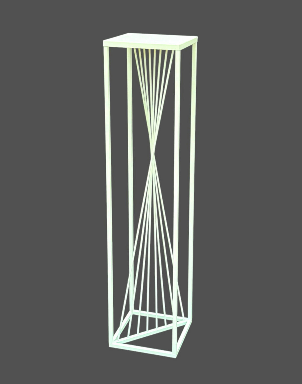 BLUMENSTÄNDER Metall Weiß Eckig 100 cm - Weiß, Metall (24/100/24cm) - DanDiBo