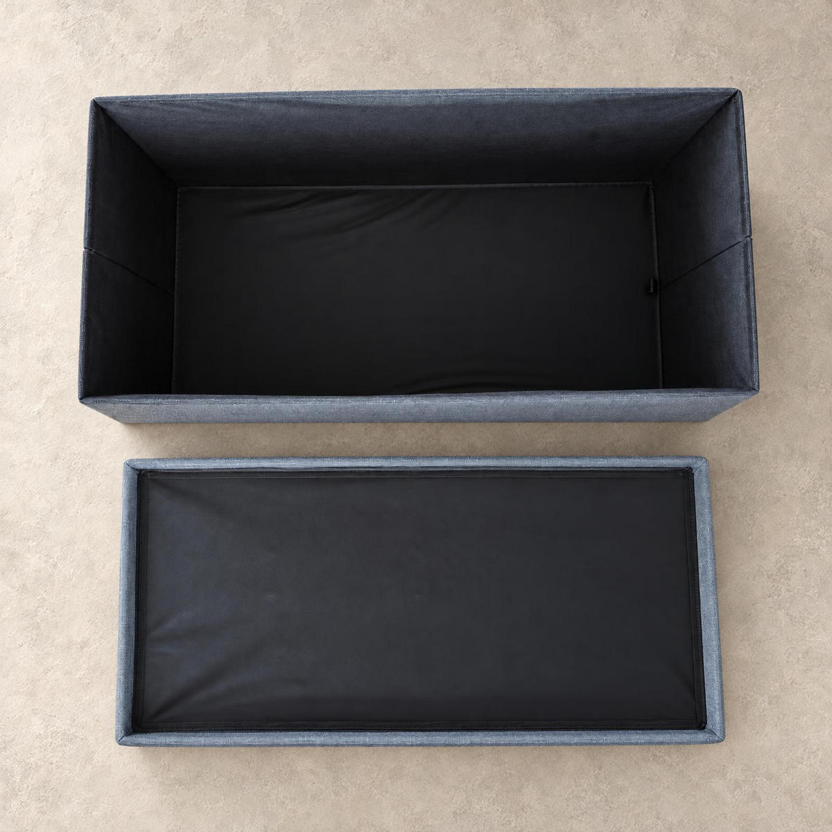 HOCKER mit Stauraum 76/38/38 cm - Grau, Textil (38/38/76cm) - SCENA LIVING