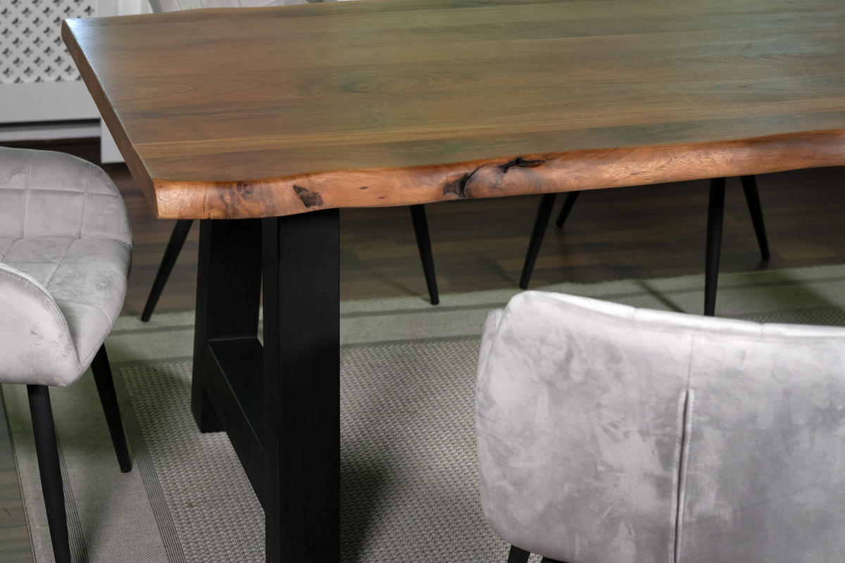 ESSTISCH CALI - Schwarz/Braun, Holz/Metall (100/200/77cm) - SAM