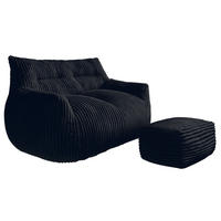 SITZSACK mit Memory-Foam Schwarz - Schwarz, Kunststoff (100/75/135cm) - Meubliv