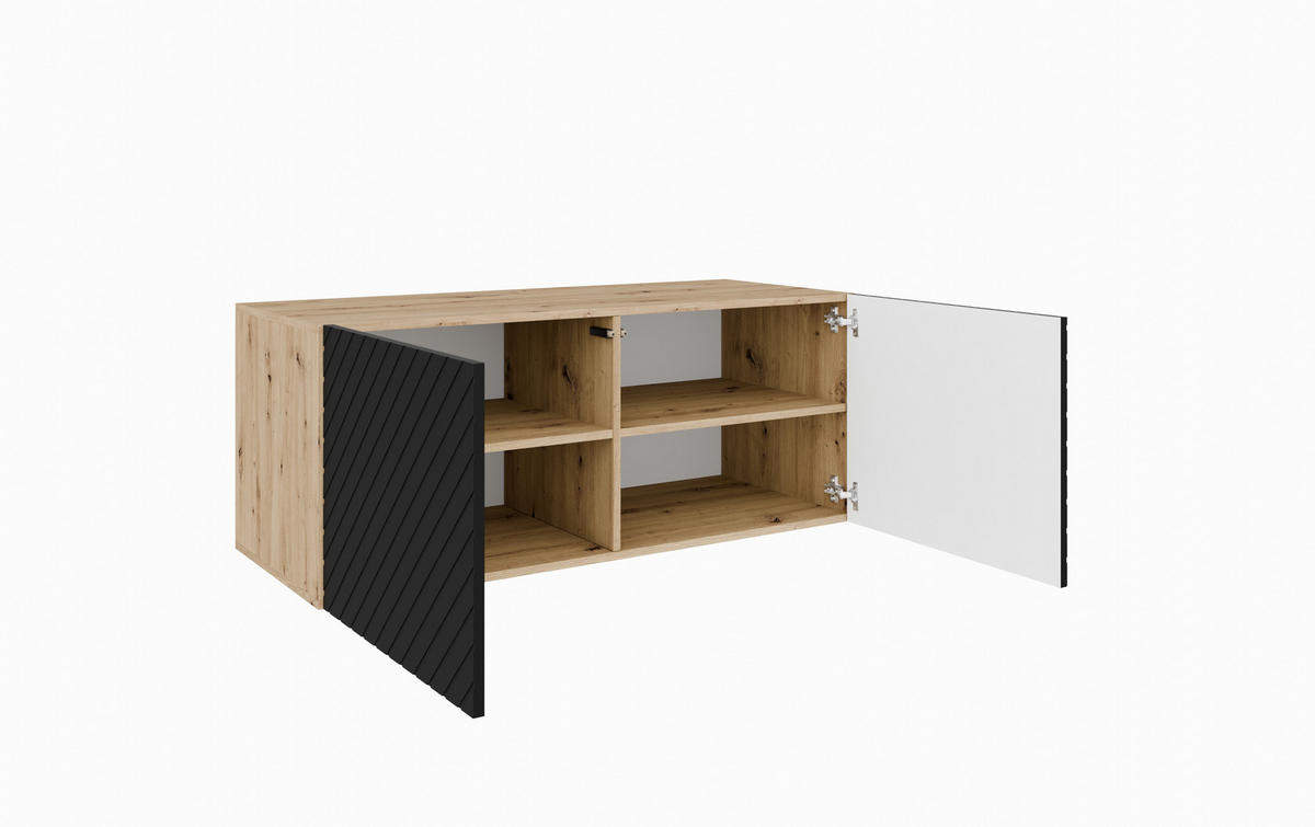 TV-SCHRANK KLER - Schwarz/Eiche Artisan, Holzwerkstoff (100/41/40cm) - Meblini
