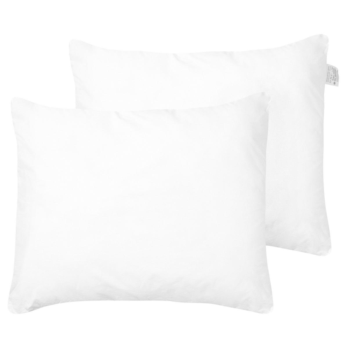 KOPFKISSEN 2er-Set Weiß 50/60 cm Errigal - Weiß, Textil (60/50cm) - Beliani