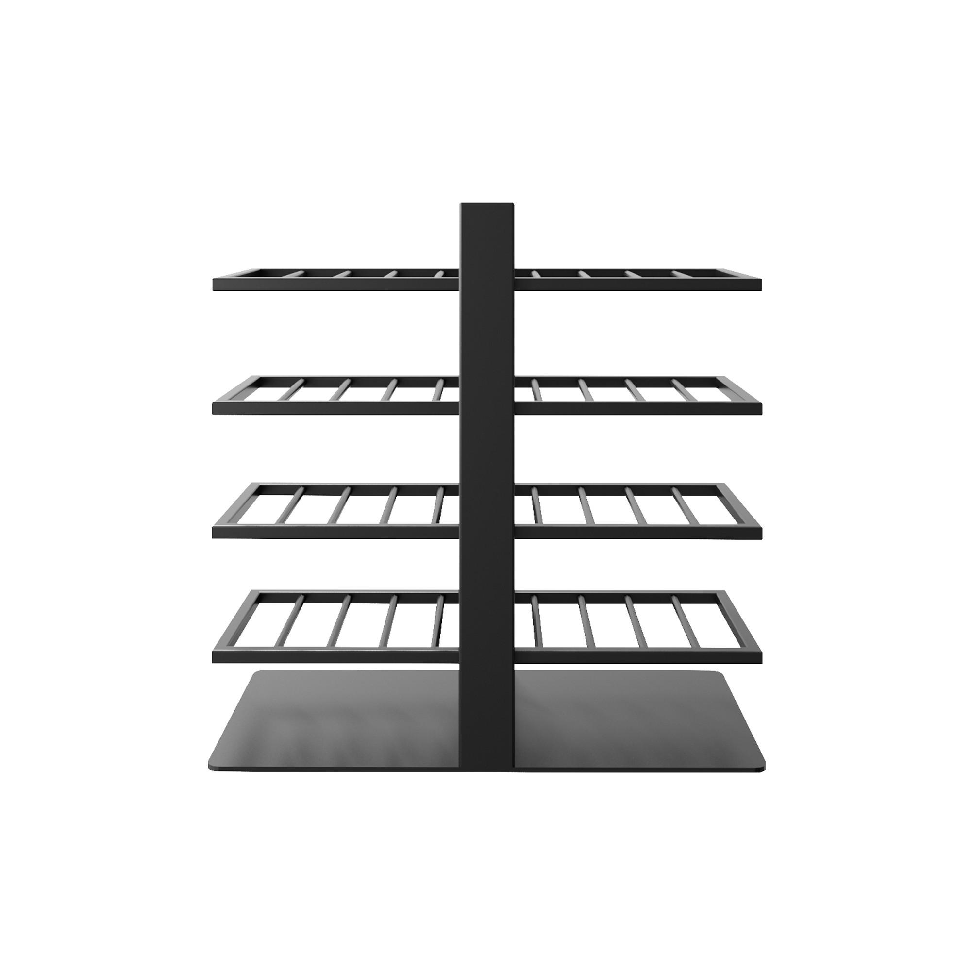 WEINREGAL Corse Metall,Schwarz, Für 40 Weinflaschen 80/80/30cm - Schwarz, Metall (30/80/80cm) - Metalo Pro