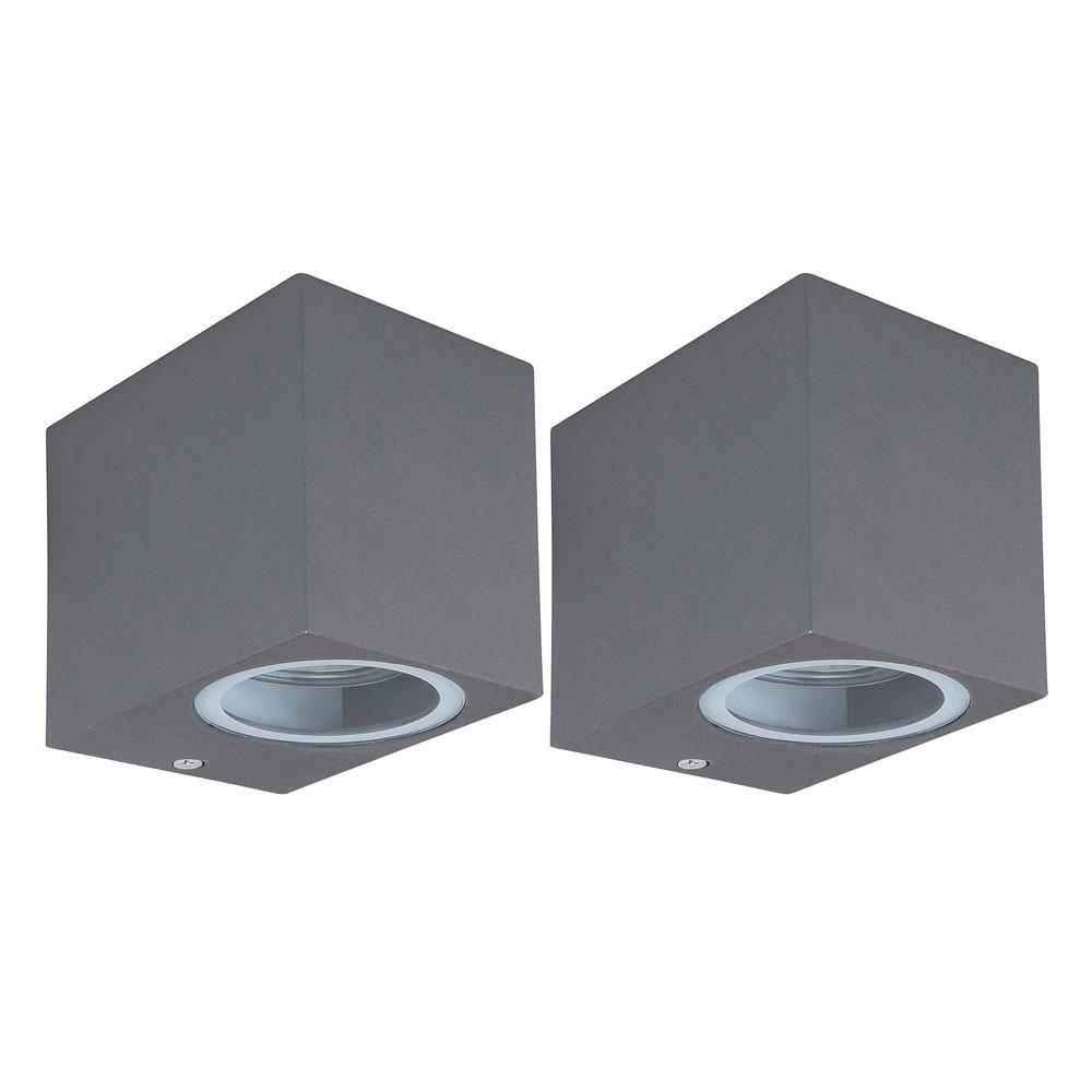 AUSSEN-WANDLEUCHTE Anthrazit Glas 2er Set - Anthrazit, Glas (6.8/8.1/9.2cm) - Globo Lighting