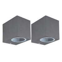 AUSSEN-WANDLEUCHTE Anthrazit Glas 2er Set - Anthrazit, Glas (6.8/8.1/9.2cm) - Globo Lighting